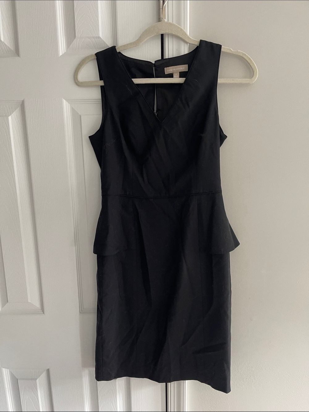 Banana Republic Black Sleeveless Peplum Midi Dress